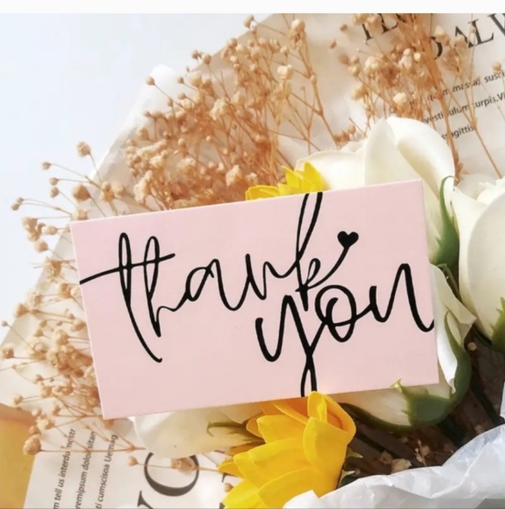 Pink Thank You Cards 50 Pc - Picture 3 of 5